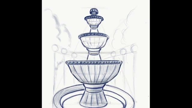 Фонтан Рисование поэтапно карандашом #howtodraw A Fountain Step By Step Drawing.