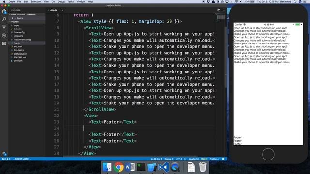 How to layout a footer in React Native смотреть онлайн