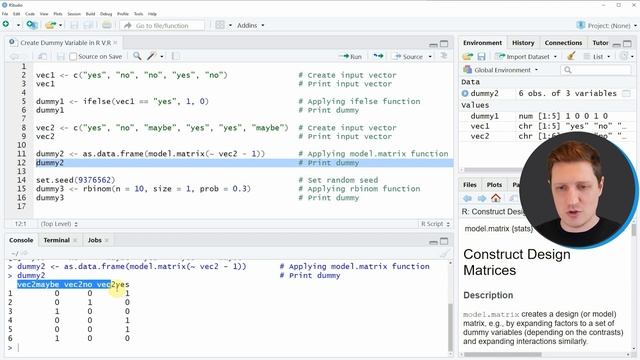 R Create Dummy Variable (3 Examples) | Generate Random 0/1 Indicator | ifelse, model.matrix & rbino смотреть онлайн
