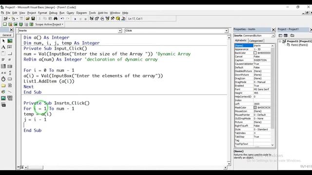 Insertion Sorting in Visual Basic 6.0 (Form Design, Coding, Ascending and Descending Order) смотреть онлайн