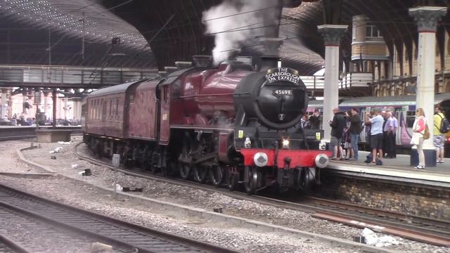 LMS Jubilee 45699 'Galatea' departs York with the Scarborough Spa Express 22/06/2017 смотреть онлайн