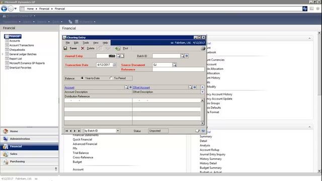 Microsoft Dynamics GP - Clearing Transactions смотреть онлайн