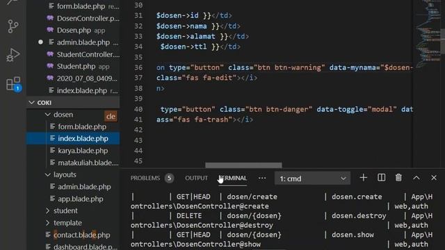 Pertemuan 13 CRUD Update Data Menggunakan Modal Bootstrap di laravel 7 смотреть онлайн
