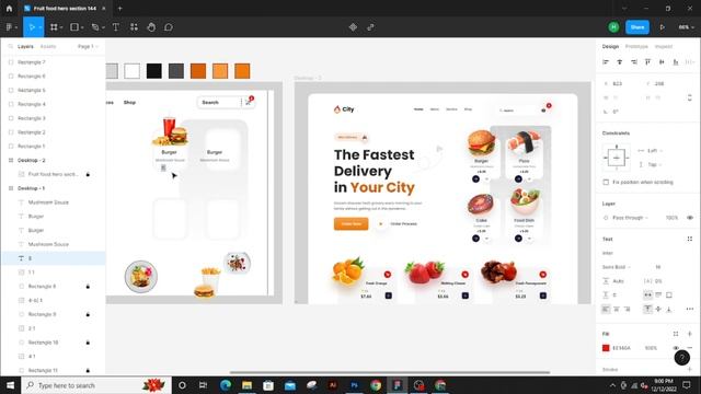 How To Make Complete Fruit Food Hero Section using Figma | Fruit food Hero Section | Hussain Coders смотреть онлайн