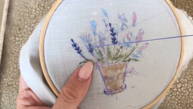 Вышивка  роспись по ткани акрилом