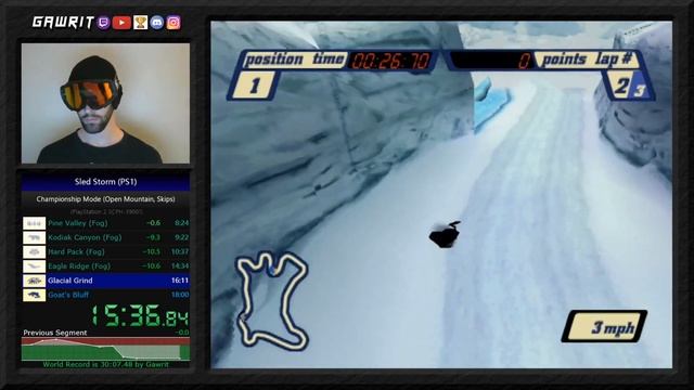 Sled Storm / Open Mountain Championship Speedrun / 29:50