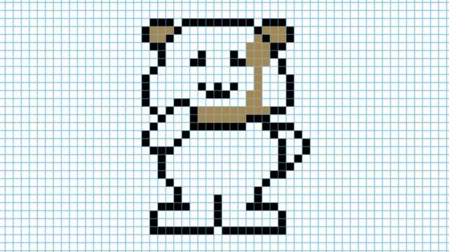 Как нарисовать медведя с сердечком. Рисунки по клеточкам смотреть онлайн