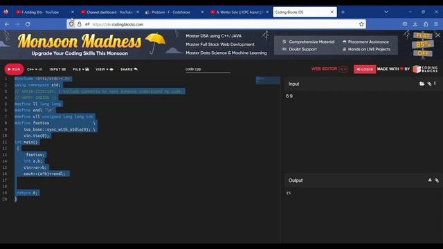 F. Adding Bits || ICPC Assiut || Programming With Sakib || смотреть онлайн