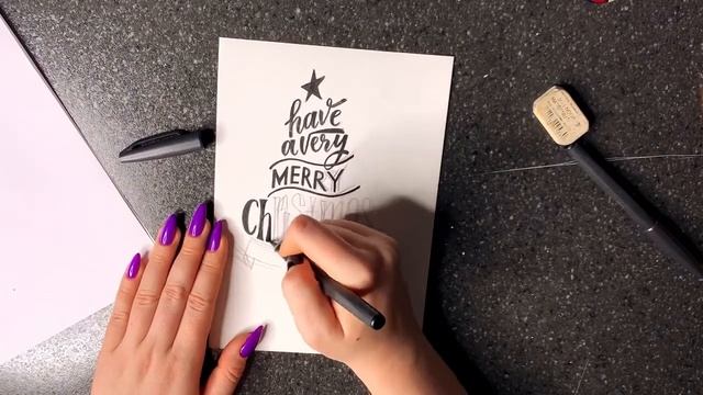 НОВОГОДНИЙ ЛЕТТЕРИНГ | РОЖДЕСТВЕНСКАЯ КАЛЛИГРАФИЯ | Открытка НОВЫЙ ГОД Мастер-класс Урок DIY смотреть онлайн