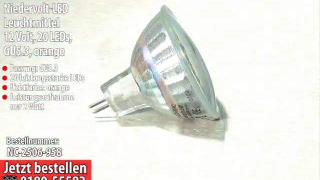 LED-Strahler, 20 LEDs, orange, GU 5.3 (12V) смотреть онлайн