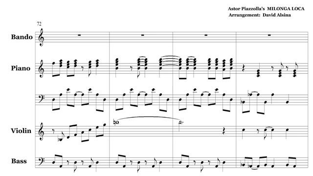 Piazzolla's MILONGA LOCA, Score by David Alsina смотреть онлайн