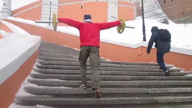 ВСЕ ИЛИ НИЧЕГО. ПОДЪЕМ НА ЧКАЛОВСКУЮ ЛЕСТНИЦУ СО ШТАНГОЙ 50КГ. НИЖНИЙ НОВГОРОД. смотреть онлайн