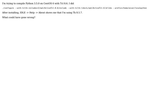 Unix & Linux: How to compile Python with (Active)Tcl 8.6? (2 Solutions!!) смотреть онлайн