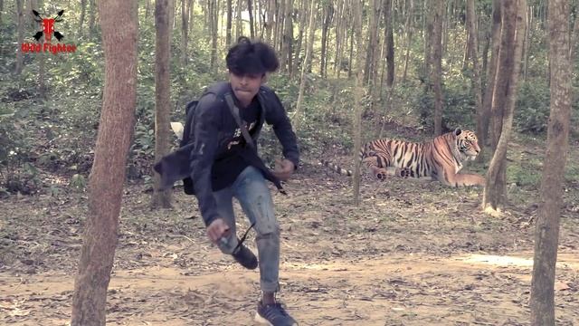 Tiger Attack Man in Forest | Fun Made Movie by Wild Fighter смотреть онлайн