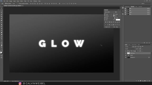 Text Glow Photoshop Tutorial | How to make glowing text in Photoshop смотреть онлайн