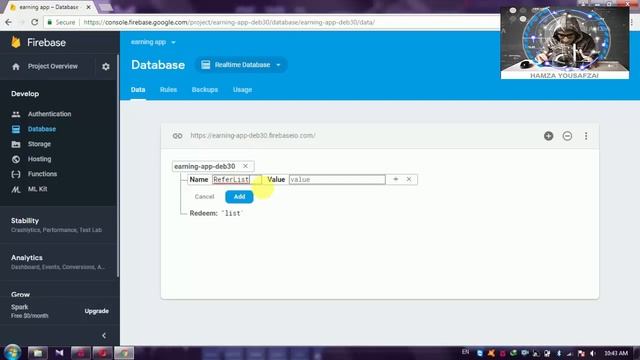 how to create firebase account | how to create firebase database android saving data in Urdu/handi смотреть онлайн