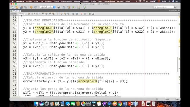 Perceptrón XOR + código en Java смотреть онлайн