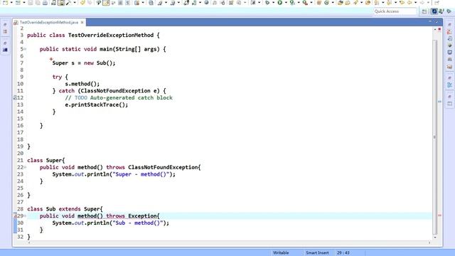 千锋Java教程： 93 自定义异常与带有异常声明的方法覆盖 смотреть онлайн