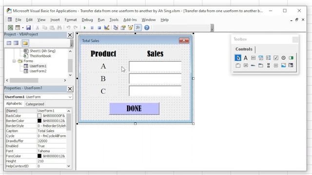 Excel VBA - Transfer data from one UserForm to another смотреть онлайн