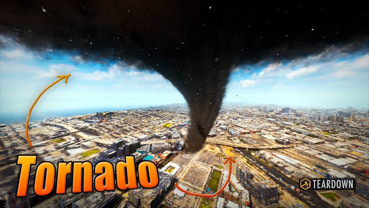 Realistic Tornado, Earthquake, Meteorites! Global catastrophe in | Teardown смотреть онлайн