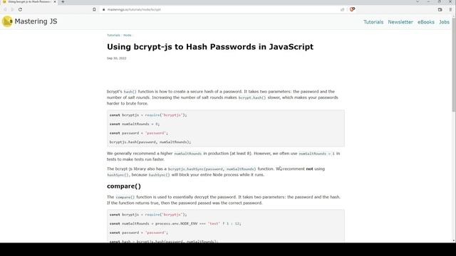 Using bcrypt.js to Hash Plain Text in JavaScript. Explained by E-Tech. смотреть онлайн