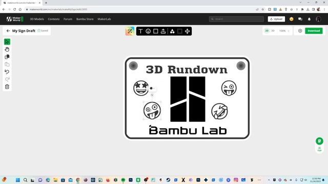 Design, Color, 3D Print, your own SIGN, with Bambu Lab "MAKE MY SIGN" - in Maker World MakerLAB смотреть онлайн
