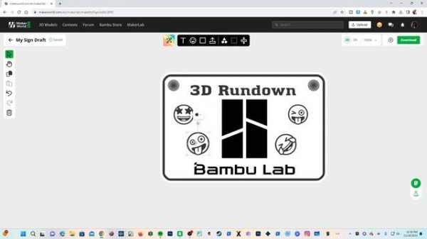 Design, Color, 3D Print, your own SIGN, with Bambu Lab "MAKE MY SIGN" - in Maker World MakerLAB