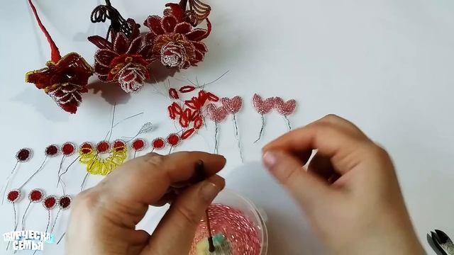 Цветы из бисера "Этлингера"—Бисероплетение, подробный МК✔️Beaded flowers, Etlíngera смотреть онлайн