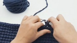 Узор крестиком крючком из трикотажной пряжи