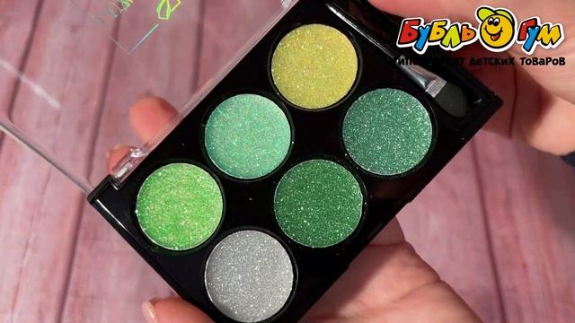Крем-тени для век LUKKY с блестками зеленая палитра смотреть онлайн