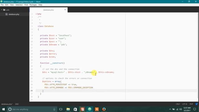 PHP Tutorial - 7 - Creating the connection using PDO смотреть онлайн