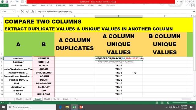 EXTRACT DUPLICATE & UNIQUE VALUES IN ANOTHER COLUMN BY COMPARING 2 COLUMNS |Excel Practice Question смотреть онлайн