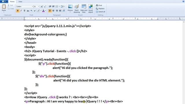 CLICK METHOD IN JQUERY DEMO смотреть онлайн