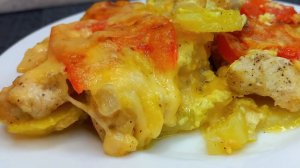Курица по- двински, вкусненькая запеканка с картошкой и курицей