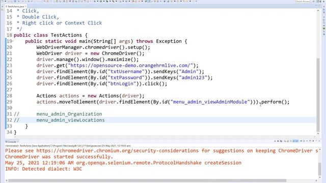 P23 - Perform Mouse Actions in Selenium WebDriver | తెలుగు | смотреть онлайн