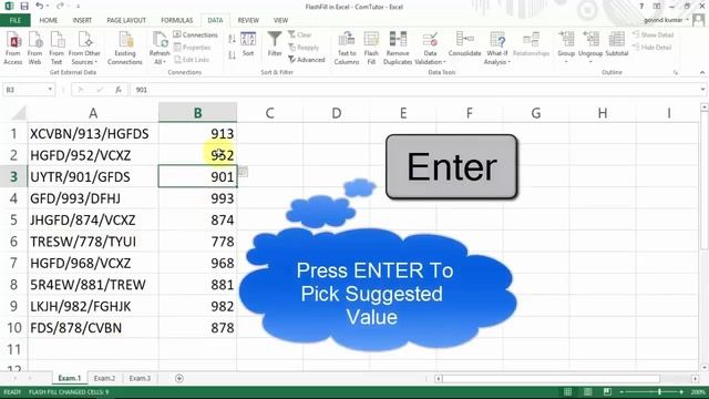 How to Use Flash Fill in Excel 2013 and 2016│एक्सल में फ़्लैश फिल को कैसे यूज़ करें। смотреть онлайн