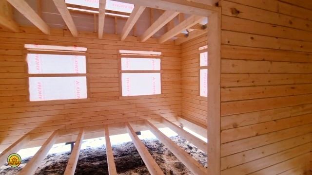 Деревянный дом из бруса 6 на 6 с мансардой в Сыктывкаре. Александр Кочев. Центр Домостроения смотреть онлайн