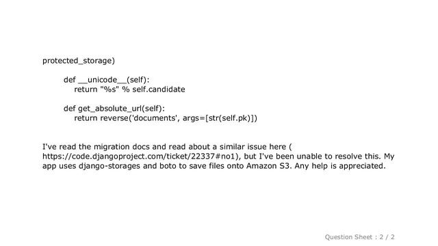 Django : Upgrading to Django 1.7. Getting error: Cannot serialize: storages.backends.s3boto.S3BotoS смотреть онлайн
