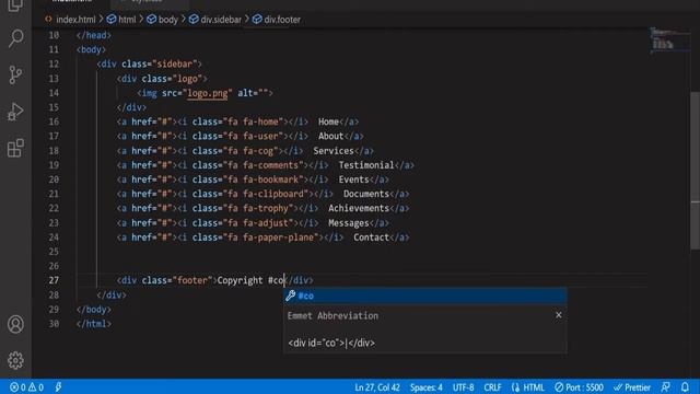 Simple Sidebar Menu using HTML and CSS смотреть онлайн