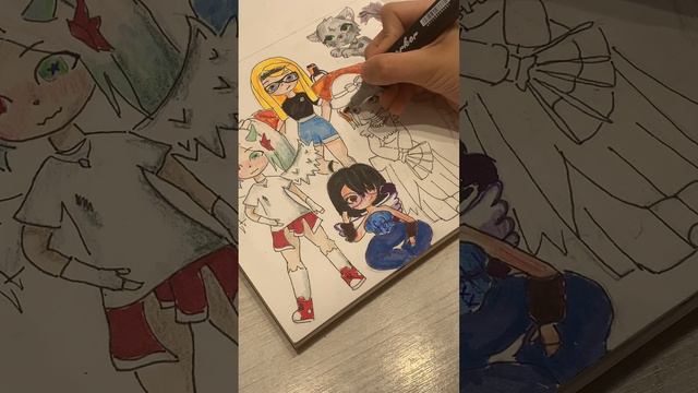 Персонажи подписчиков 😋😍😆 #рисование #рек #арт смотреть онлайн