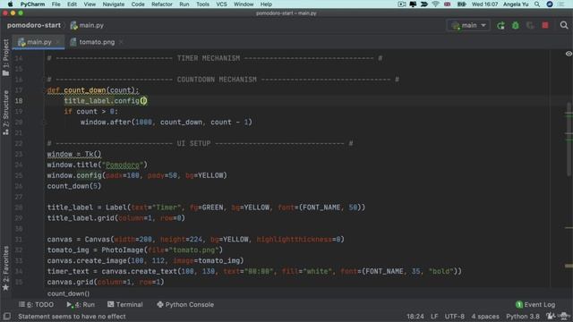 Day 28 - Tkinter, Dynamic Typing and the Pomodoro GUI Application - 4. Add a Count Down Mechanism смотреть онлайн