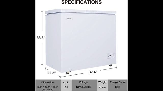 Galanz GLF70CWED01 Manual Defrost Chest Freezer, Mechanical Temperature Control, White, 7.0 Cu Ft смотреть онлайн
