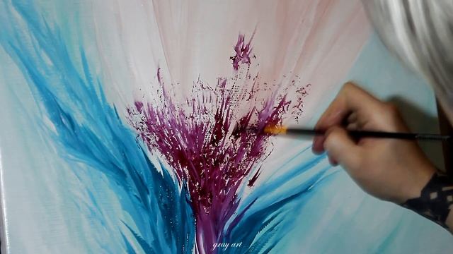 Как Нарисовать Цветок / Картина на Холсте / Масляные Краски смотреть онлайн