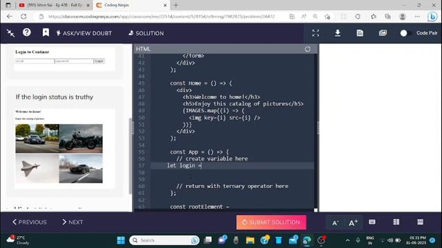 LEARNING JSX|| TERNARY OPERATOR || CODING NINJAS смотреть онлайн