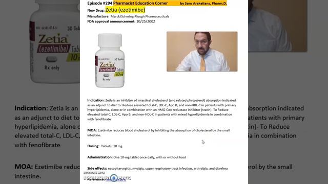 Zetia (ezetimibe) - hyperlipidemia смотреть онлайн