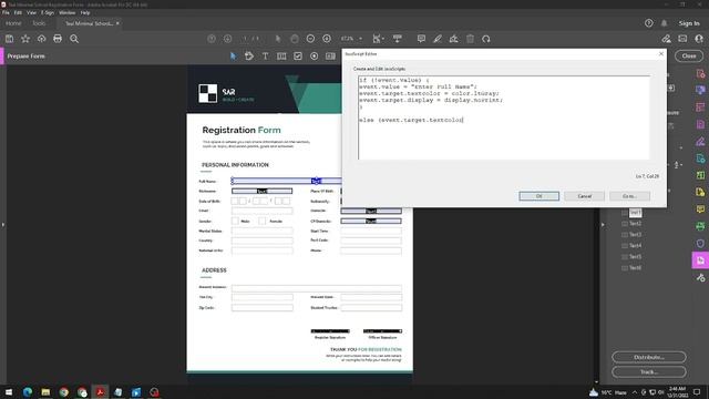 How to add Instructional Text in PDF Fillable Form JavaScript | Adobe Acrobat Pro Dc | Tutorial смотреть онлайн