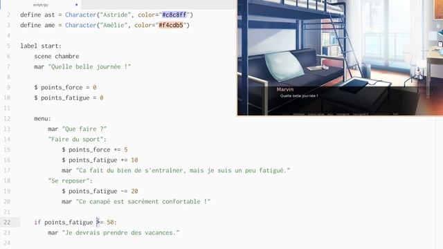 Découvrir les variables dans Ren'Py - Tutoriel Visual novel смотреть онлайн