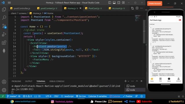 Post Context And Get All Post | Building a Fullstack React Native App | React Native project смотреть онлайн