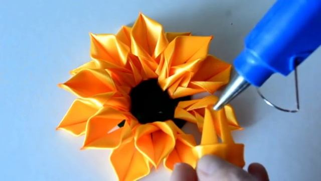Sunflower Kanzashi/Подсолнух на ободке/D.IY смотреть онлайн