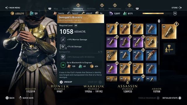 Assassin's Creed Odyssey || Legendary Arms || Demigod's Bracers смотреть онлайн